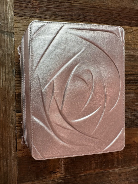 Lancome Handbags - Lancome Rose Gold Floral Embossed Cosmetic Case